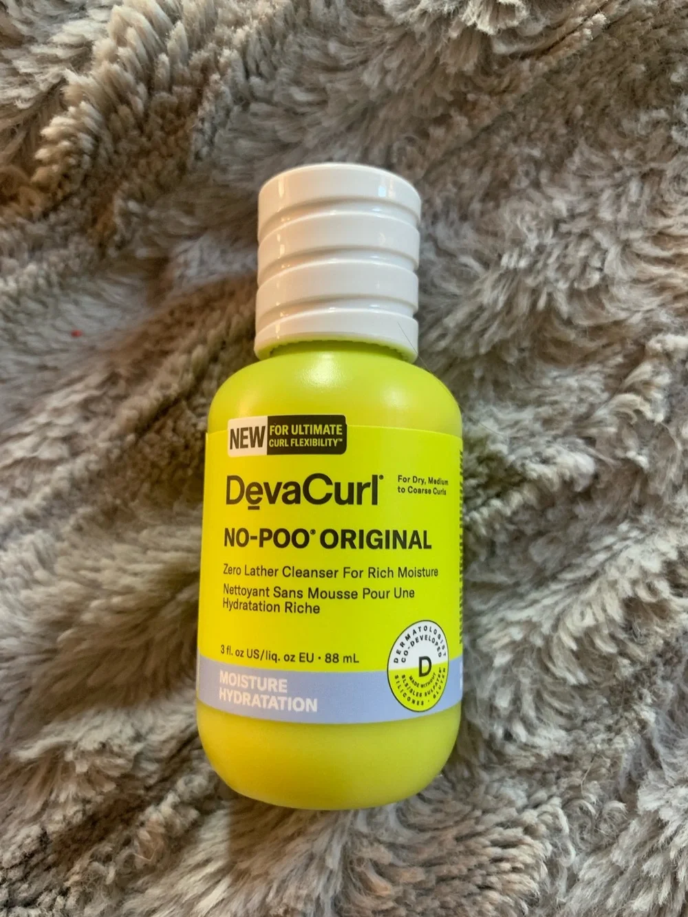 DevaCurl No-Poo Original Zero Lather Cleanser – Travel Size - 3 oz, New
